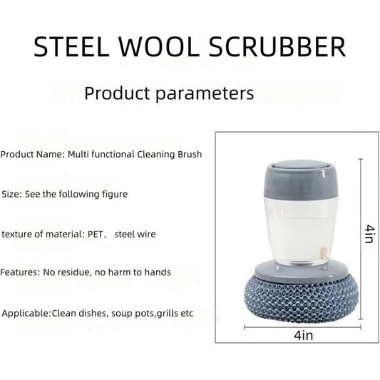 Soap-Dispensing PTE Scrubber – Heavy-Duty Kitchen Cleaning Tool