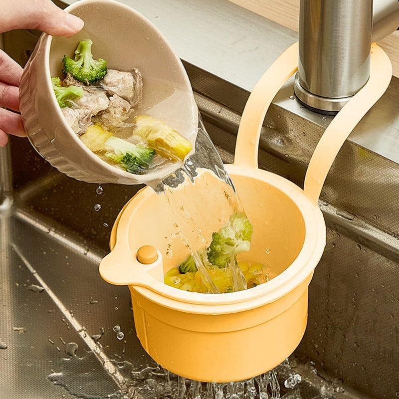Over-Faucet Hanging Filter Basket – Hands-Free Drain Strainer for Kitchen & Bathroom