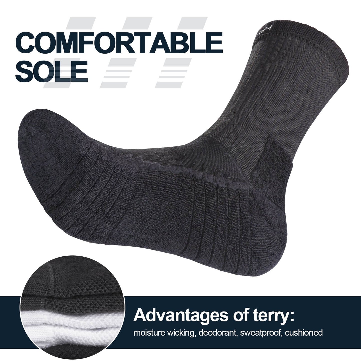 QD Athletic Cotton Crew Socks 5 Pairs