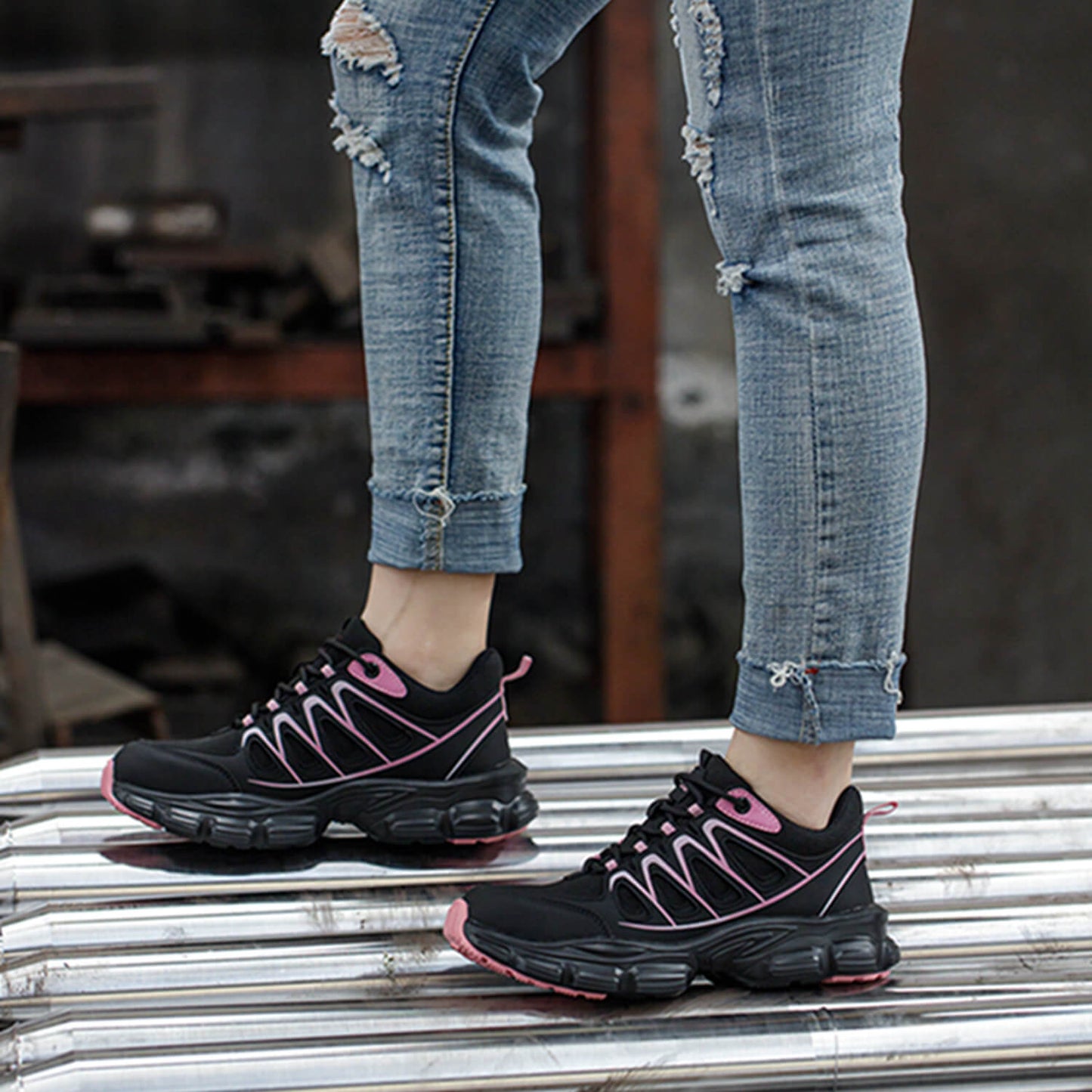 Women's Stylish Comfortable Steel Toe Sneakers