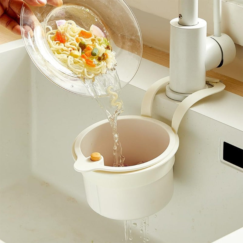 Over-Faucet Hanging Filter Basket – Hands-Free Drain Strainer for Kitchen & Bathroom