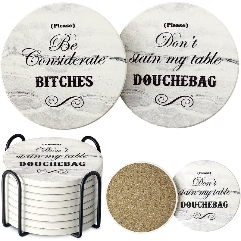 Funny Absorbent Ceramic Drink Coasters