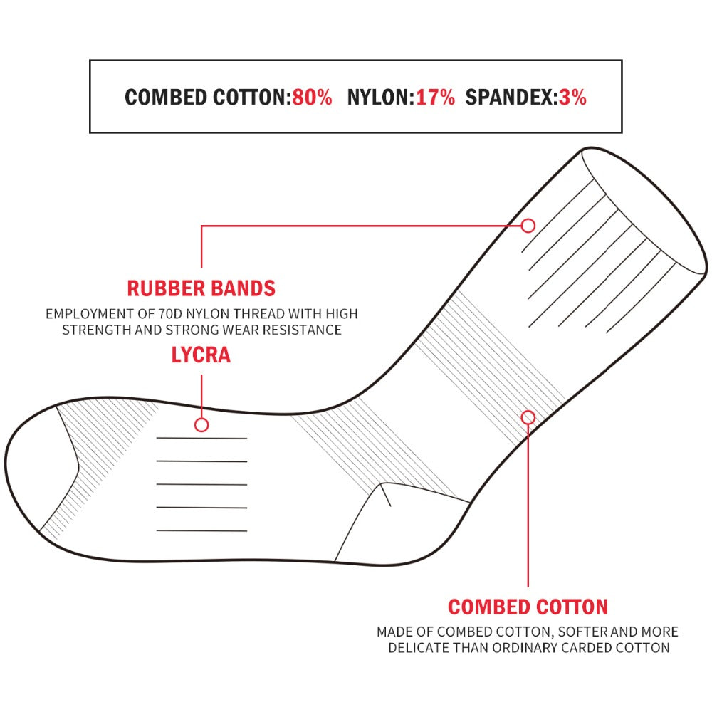 QD Athletic Cotton Crew Socks 5 Pairs