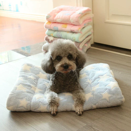 Dirfact | Warm Flannel Pet Sleeping Mat for Dogs and Cats Indoor Use