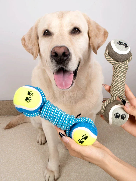 Dirfact | Rope Dumbbell Dog Toy for Large Dog Interactive Play