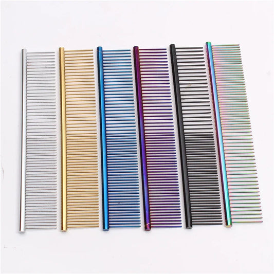 Dirfact | Stainless Steel Pet Grooming Comb for Dog and Cat Shedding Removal