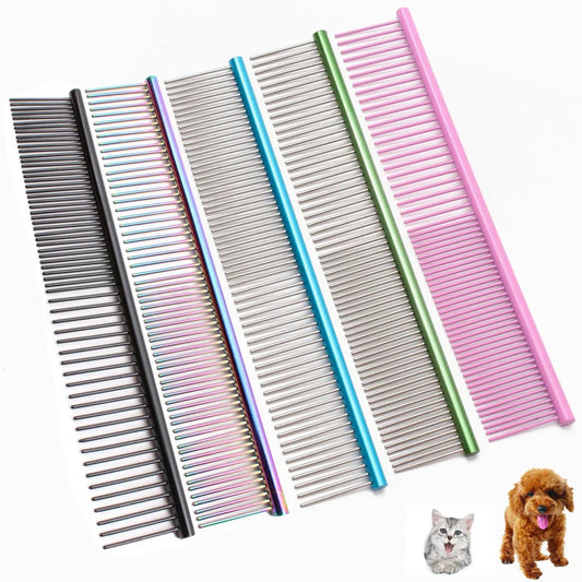 Dirfact | Stainless Steel Pet Grooming Comb for Dog and Cat Shedding Removal
