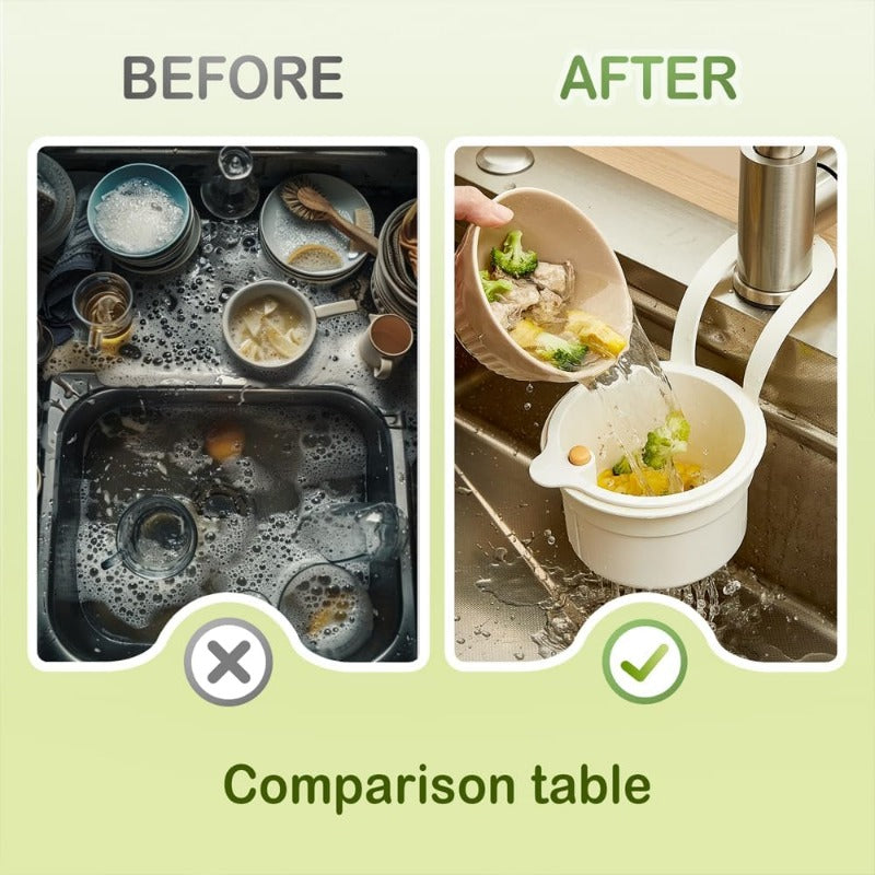 Over-Faucet Hanging Filter Basket – Hands-Free Drain Strainer for Kitchen & Bathroom