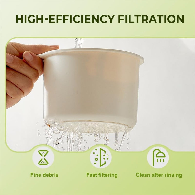 Over-Faucet Hanging Filter Basket – Hands-Free Drain Strainer for Kitchen & Bathroom