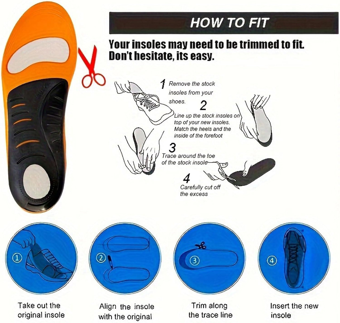 QD Arch Support Orthopedic Work Insoles