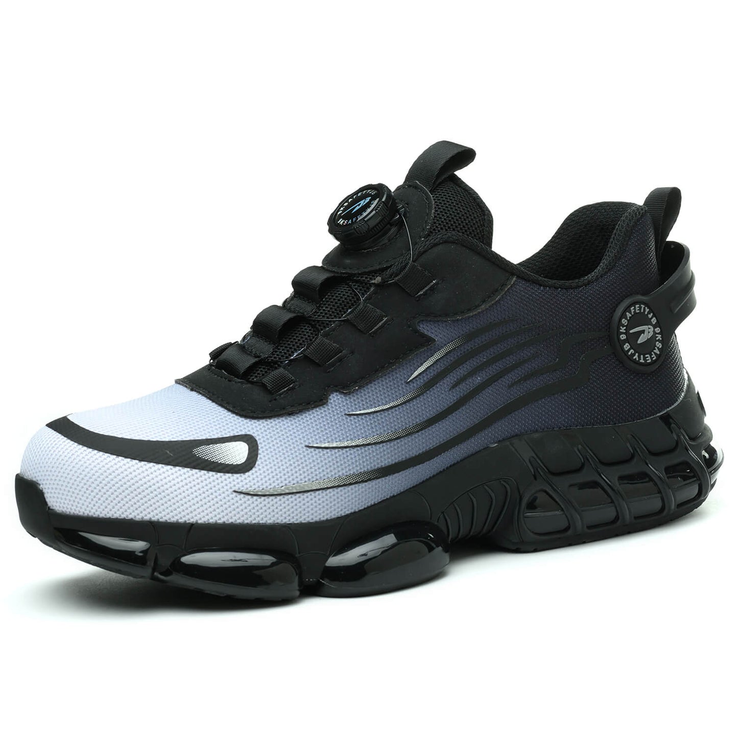 QD Steel Toe Knob Lacing Work Sneakers