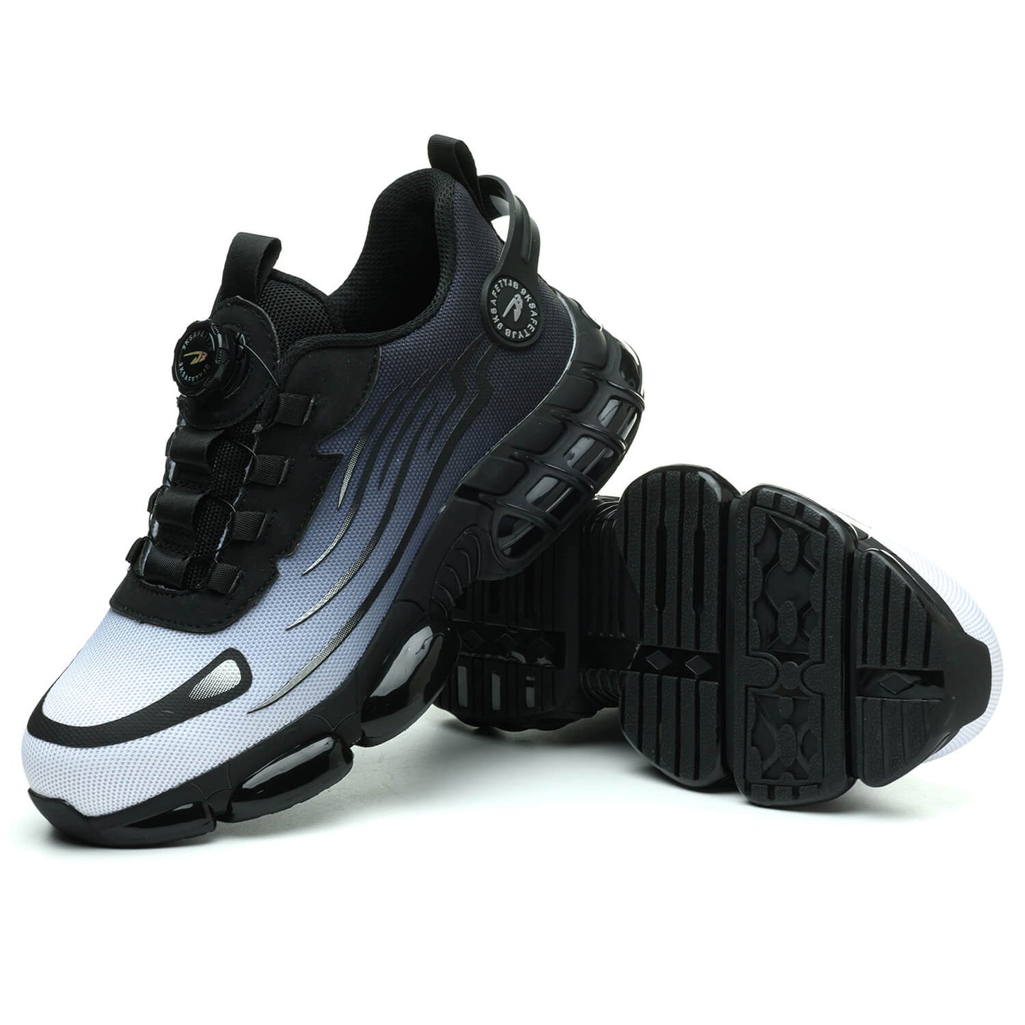 QD Steel Toe Knob Lacing Work Sneakers