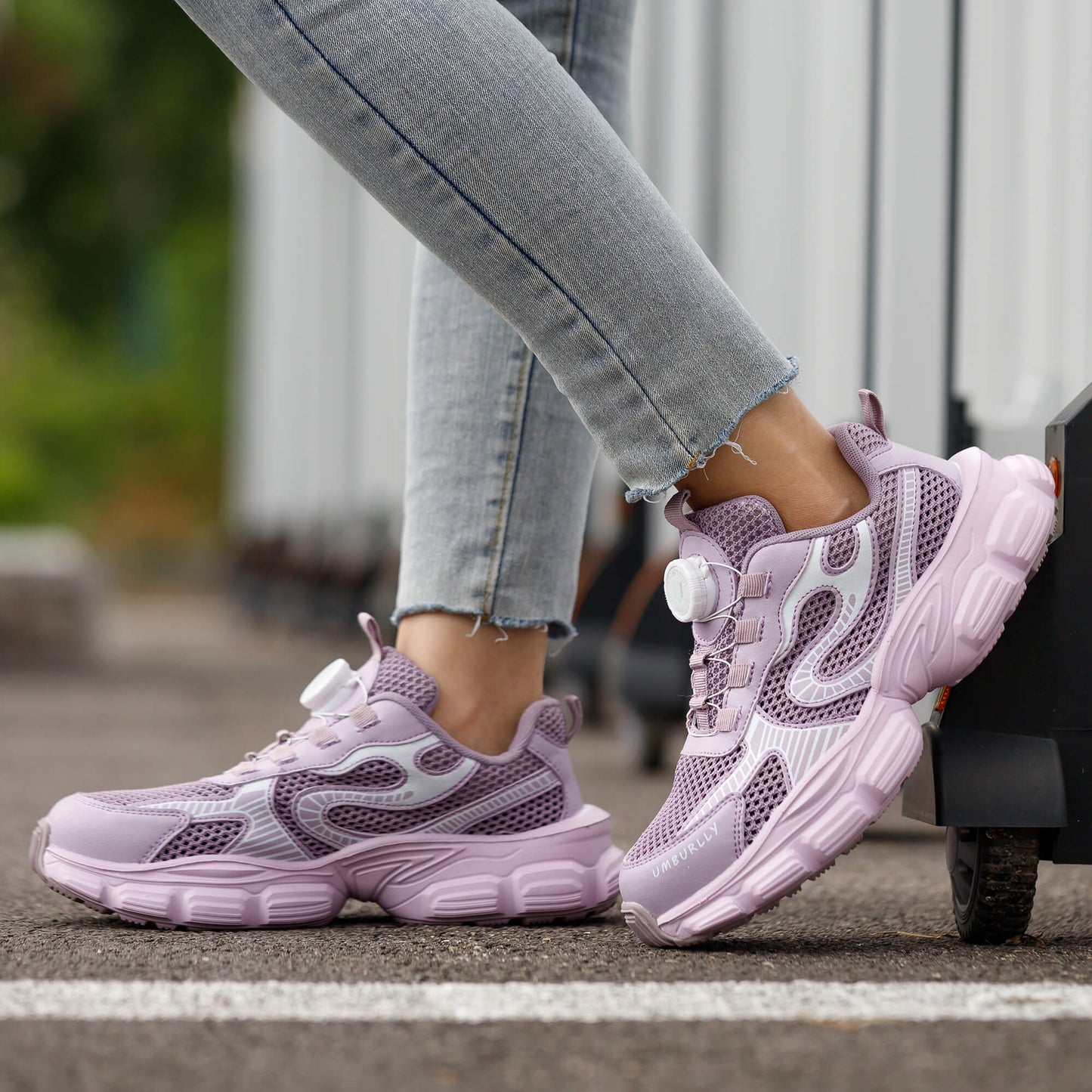 Women's Steel Toe Knob-Lacing Work Sneakers